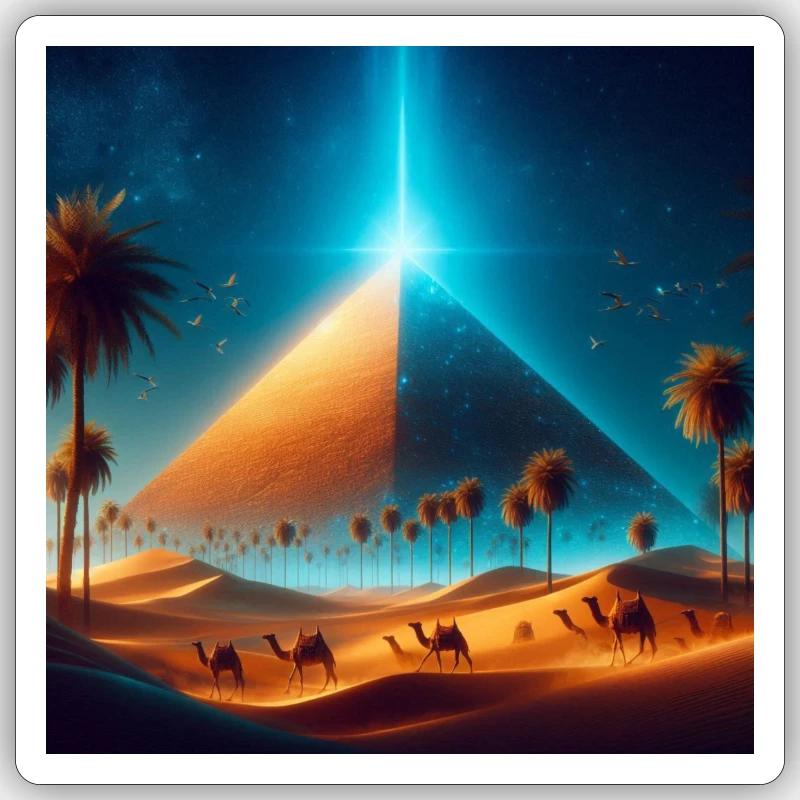 Pyramide 5 - Sticker taille S (10 x 10 cm) - blanc mat