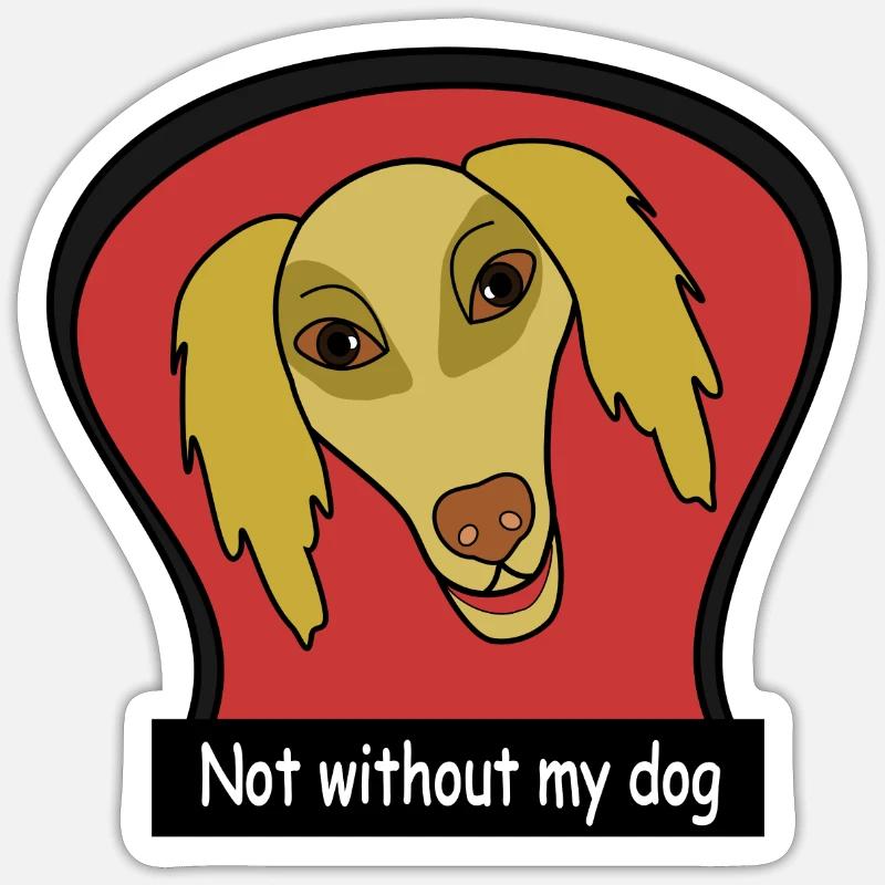 Pas sans mon chien - Sticker taille S (10 x 10 cm) - blanc mat
