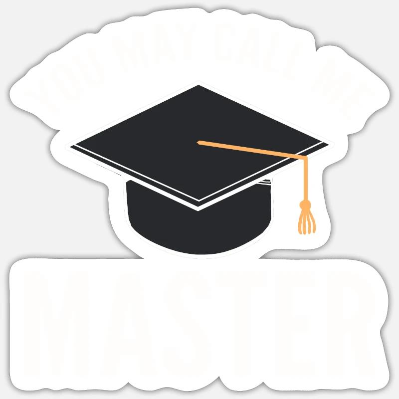 Master Studium Abschlussfeier - Sticker Größe S (10 x 10 cm) - Mattweiß