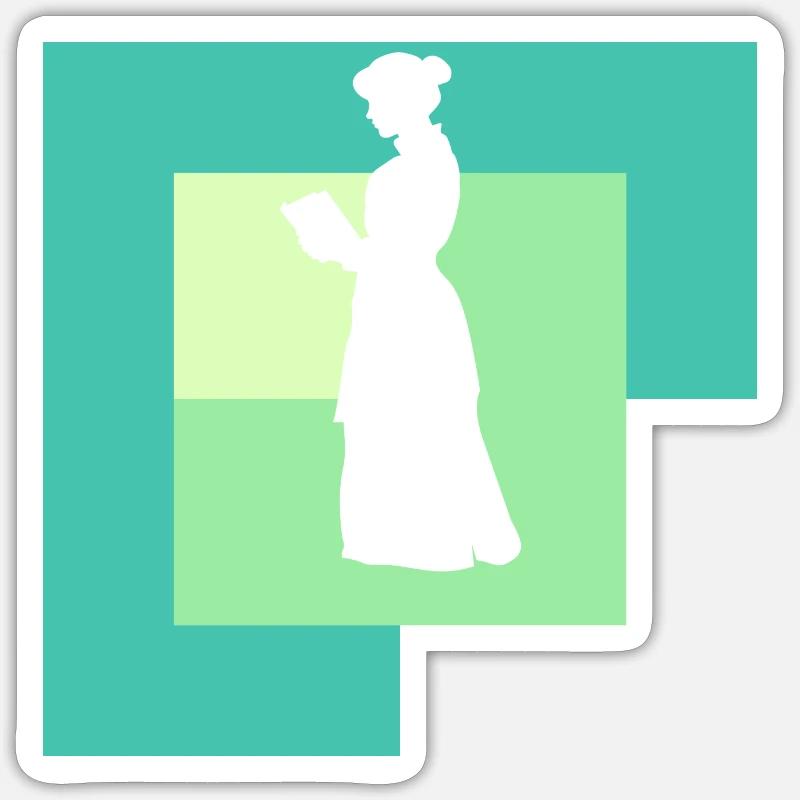 Bookworm Literature Sticker size S (10 x 10 cm)