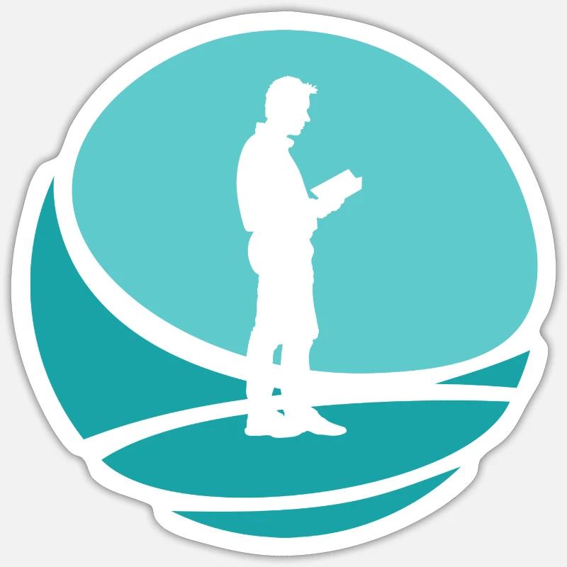 Bookworm Author - Sticker size S (10 x 10 cm) - white matte