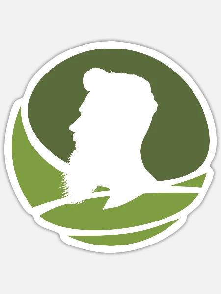 Gesichtsbehaarung Baertig Schnurrbart - Sticker Größe S (10 x 10 cm) - Mattweiß