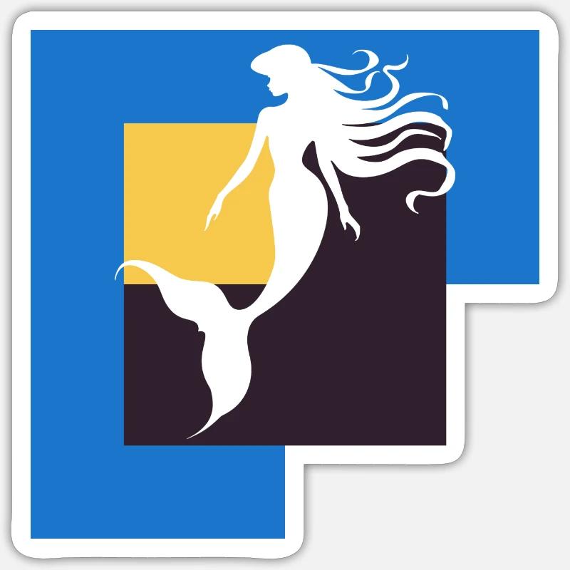 Manatee Mythical Creature Fin - Sticker size S (10 x 10 cm) - white matte