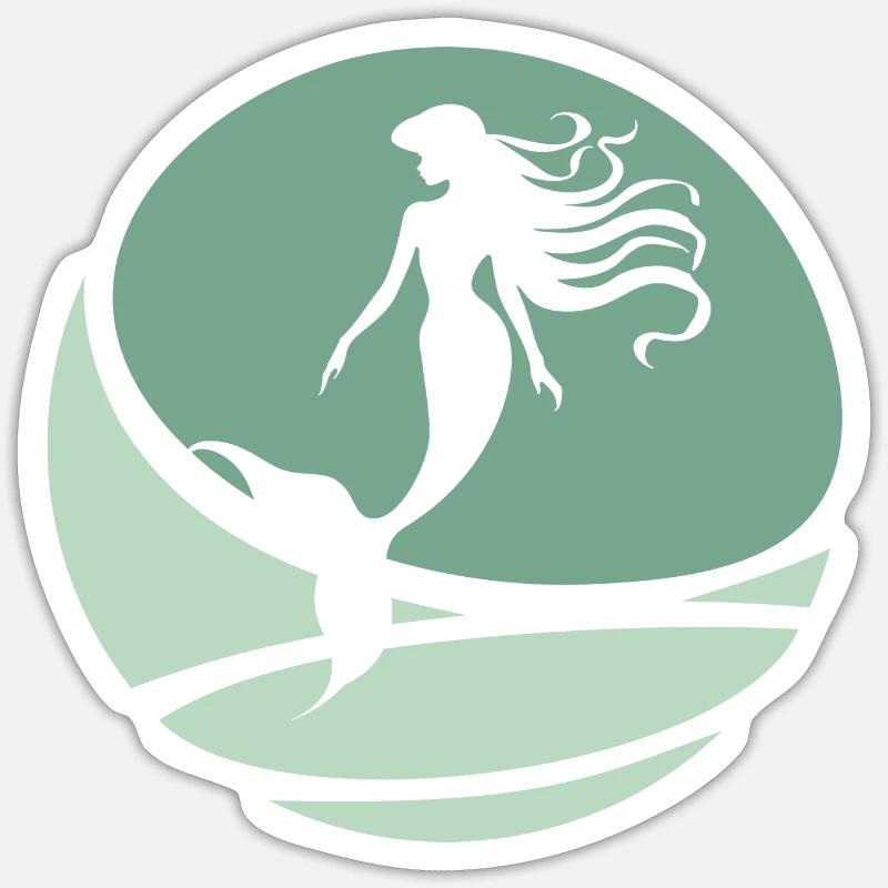 Fin Neptune - Sticker taille S (10 x 10 cm) - blanc mat