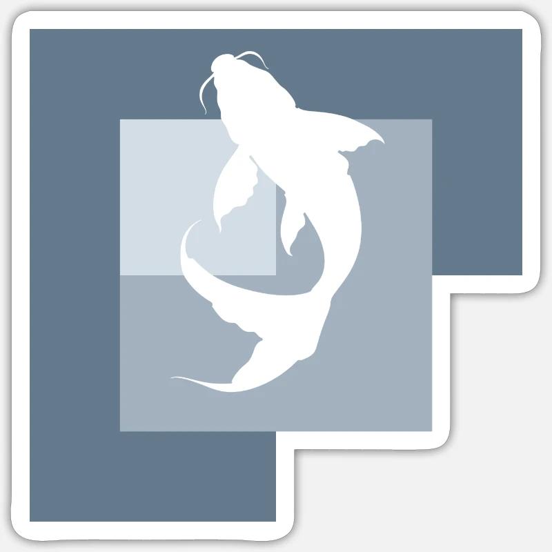 Koi - Sticker taille S (10 x 10 cm) - blanc mat