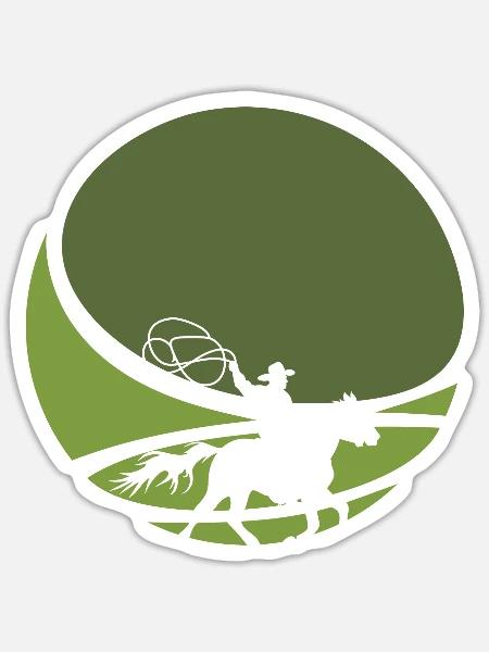 Cowboy Western Lasso - Sticker Größe S (10 x 10 cm) - Mattweiß