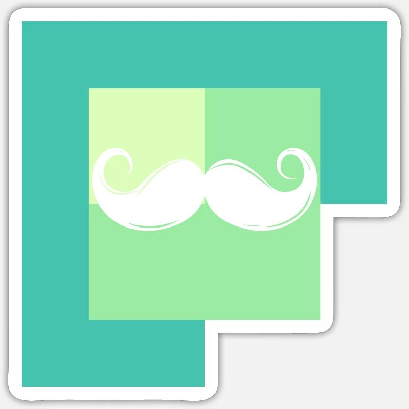 Schnurrbart Gentleman Gesichtsbehaarung Sticker Größe S (10 x 10 cm)