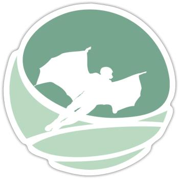 Wingsuit Glide Stuntman - Sticker taille S (10 x 10 cm) - blanc mat - Devant