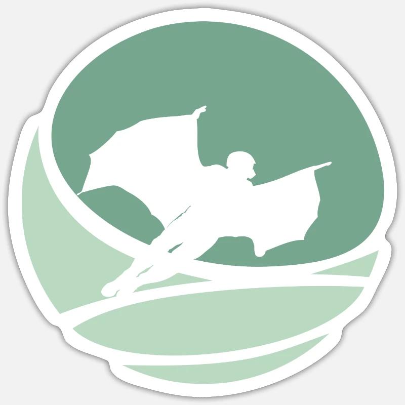 Wingsuit Glide Stuntman - Sticker size S (10 x 10 cm) - white matte