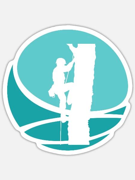 Klettern Baumklettern Aufstieg - Sticker Größe S (10 x 10 cm) - Mattweiß