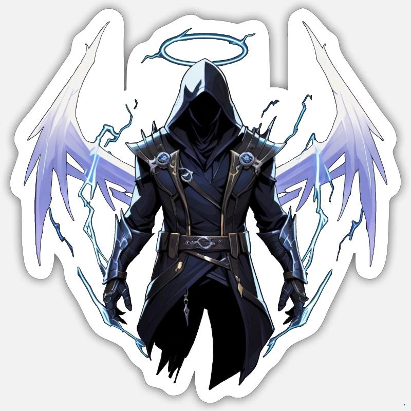 Todesengel - Sticker Größe S (10 x 10 cm) - Mattweiß