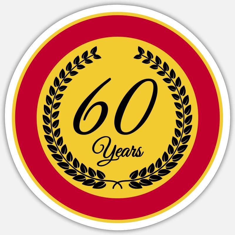 60 ans - Sticker taille S (10 x 10 cm) - blanc mat