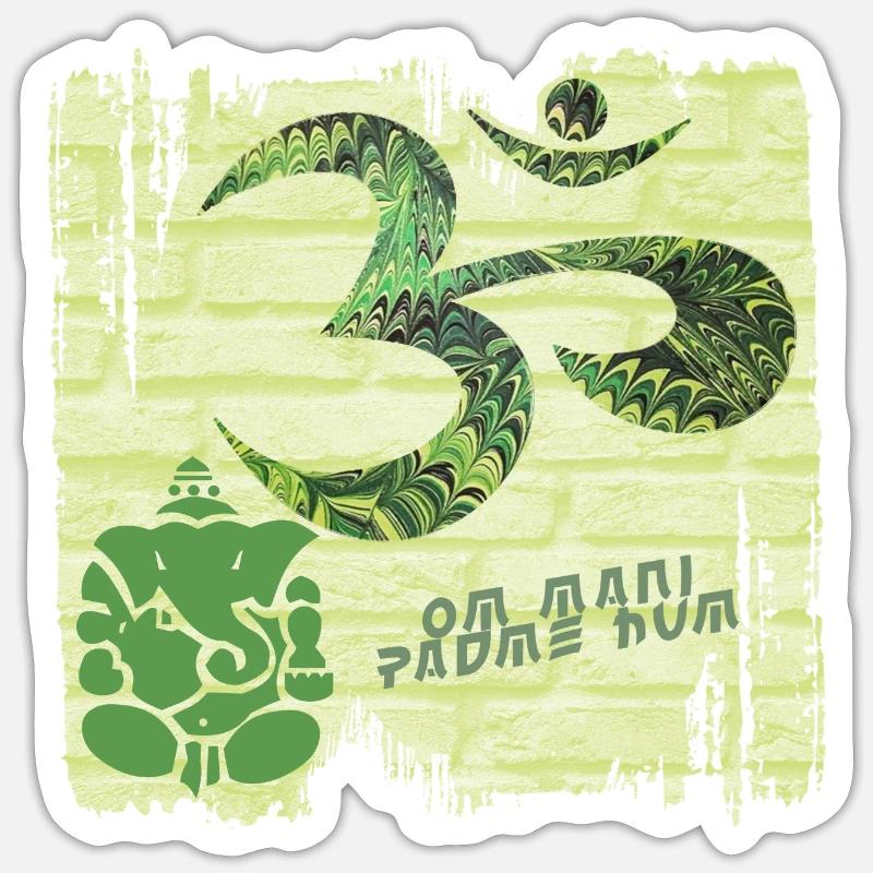 OM avec Ganesha E 35 Sticker taille S (10 x 10 cm)