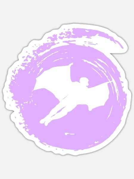 Wingsuit Fliegen Base Jumping - Sticker Größe S (10 x 10 cm) - Mattweiß