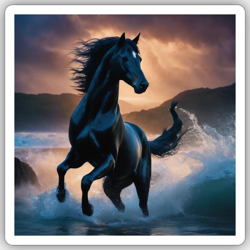 Pferd - Sticker Größe S (10 x 10 cm) - Mattweiß
