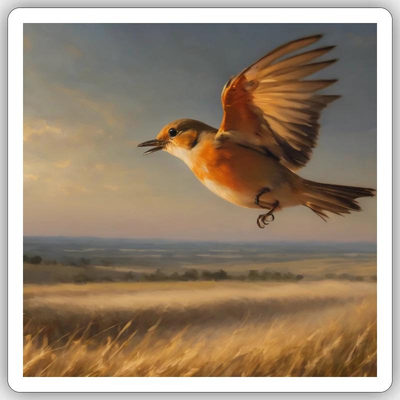 Oiseau - Sticker taille S (10 x 10 cm) - blanc mat