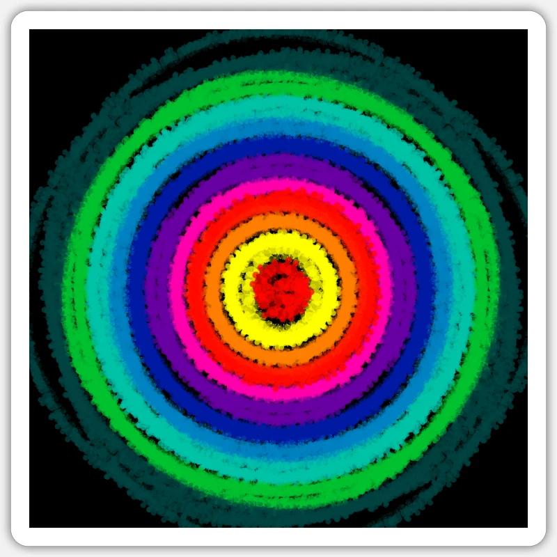 Blurred colored concentric circles Sticker size S (10 x 10 cm)