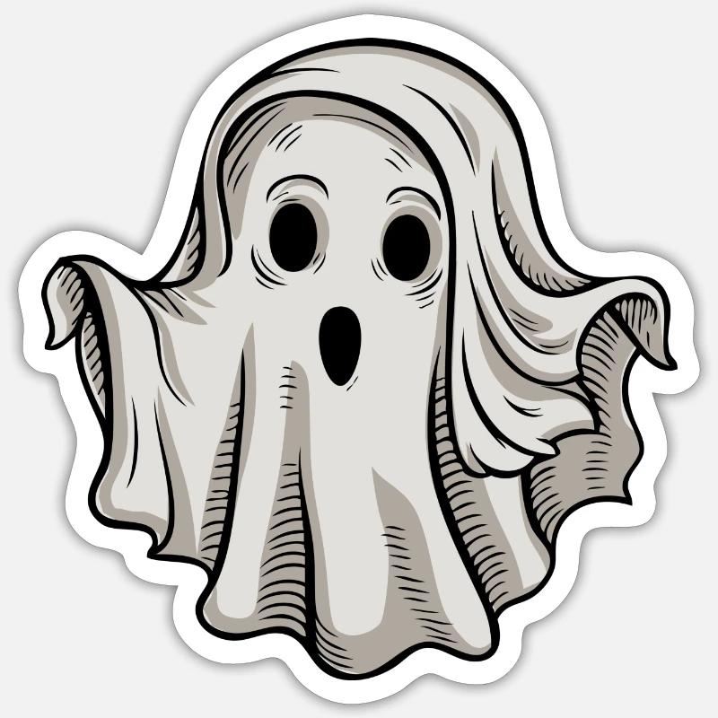 Ghost Halloween Ghost Sticker size S (10 x 10 cm)