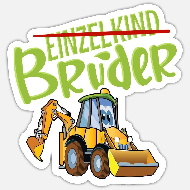 Bruder Einzelkind - Sticker Größe S (10 x 10 cm) - Mattweiß