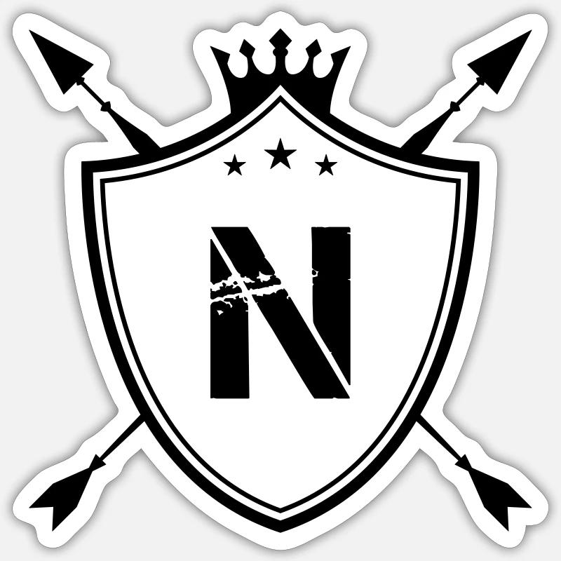 wappen n - Sticker Größe S (10 x 10 cm) - Mattweiß