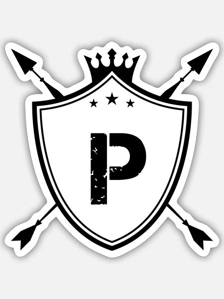 wappen p - Sticker Größe S (10 x 10 cm) - Mattweiß