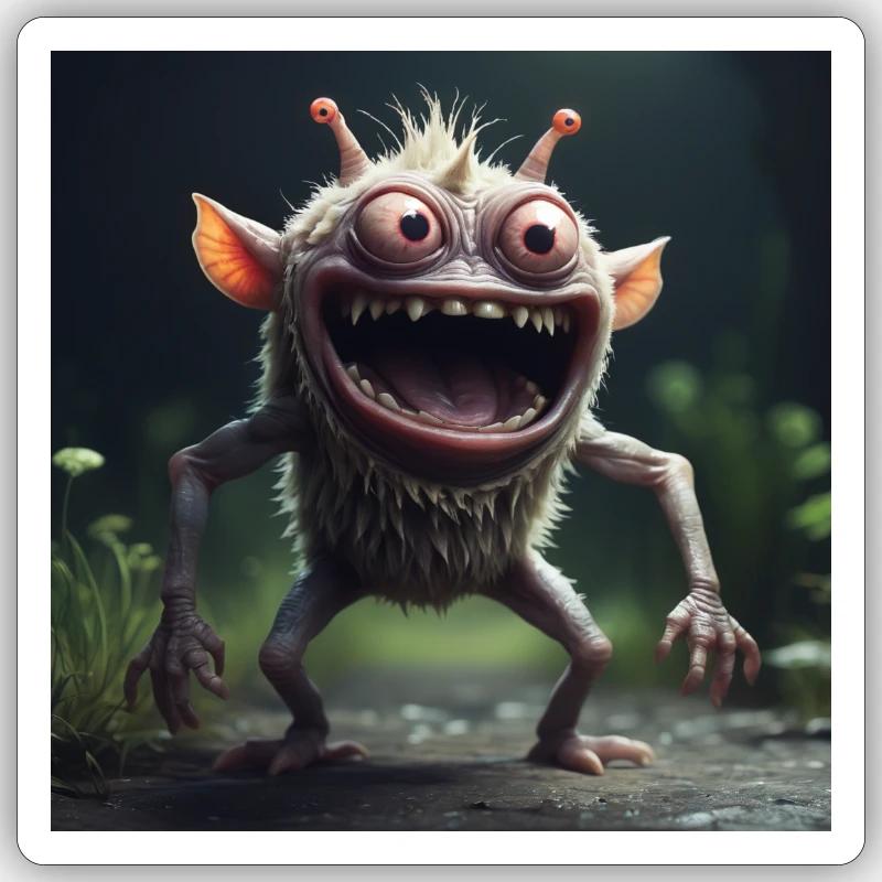 Créature joyeuse Sticker taille S (10 x 10 cm)