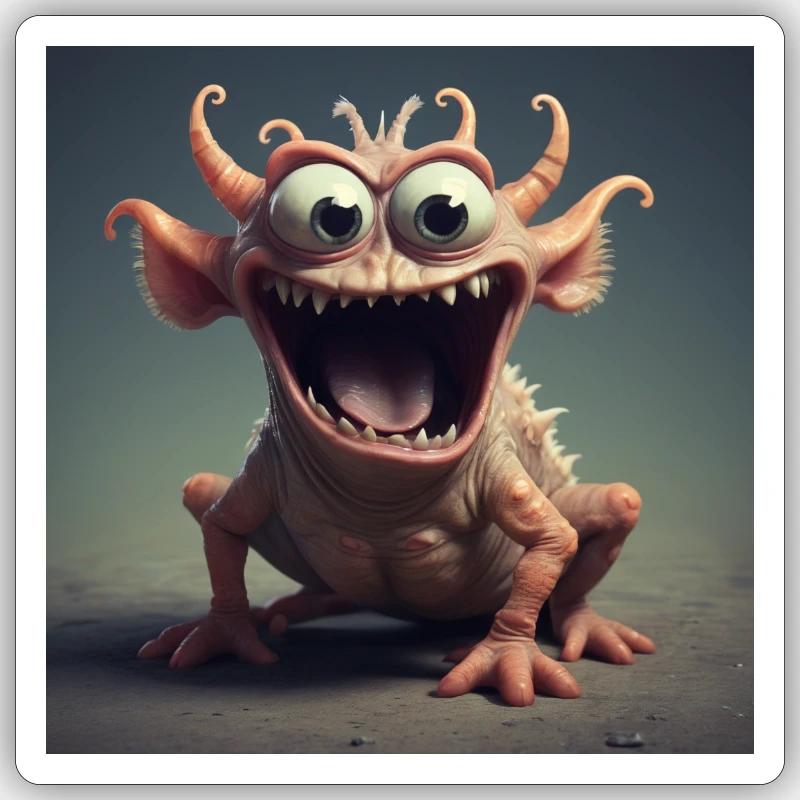 Créature joyeuse Sticker taille S (10 x 10 cm)