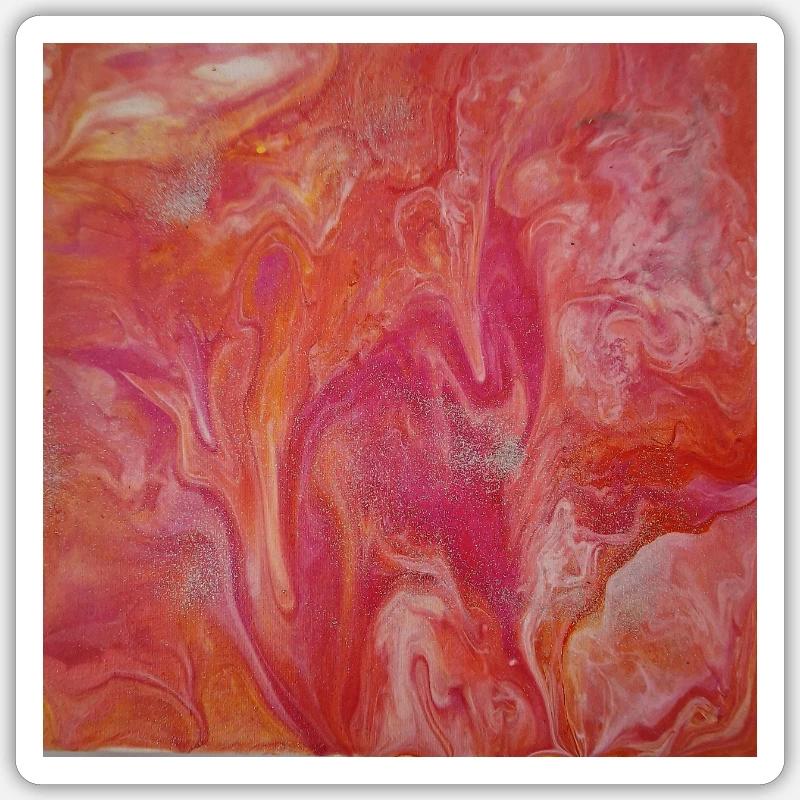 Pink Pouring - Sticker Größe S (10 x 10 cm) - Mattweiß