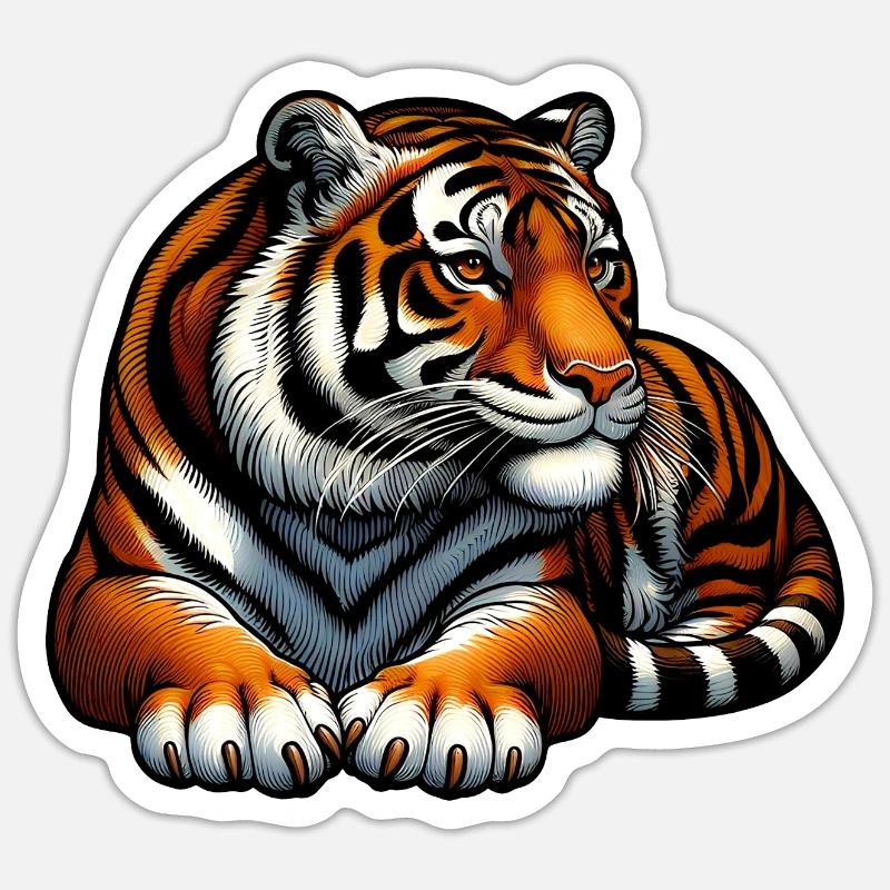 Tigre Gros Chat: Chat Géant! Sticker taille S (10 x 10 cm)