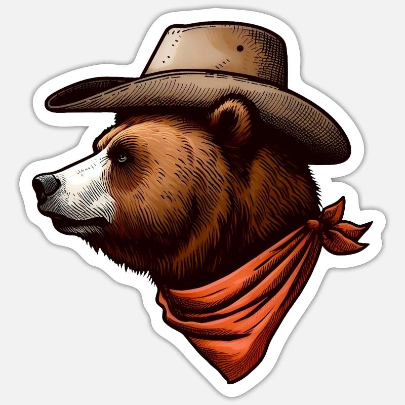 Cherif Bear - Sticker size S (10 x 10 cm) - white matte