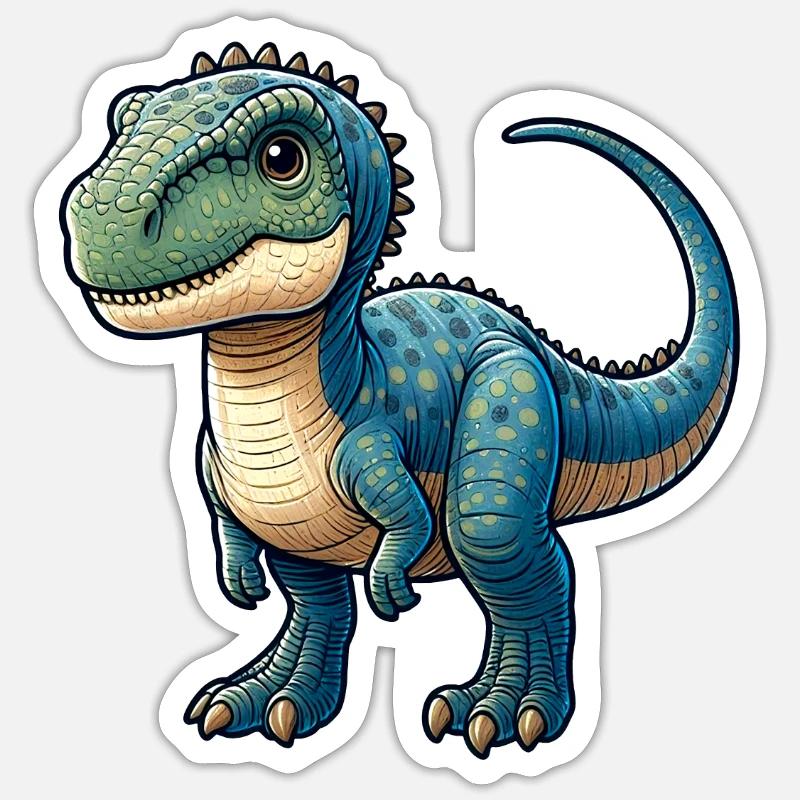 Wildtier-Dinosaurier - Sticker Größe S (10 x 10 cm) - Mattweiß