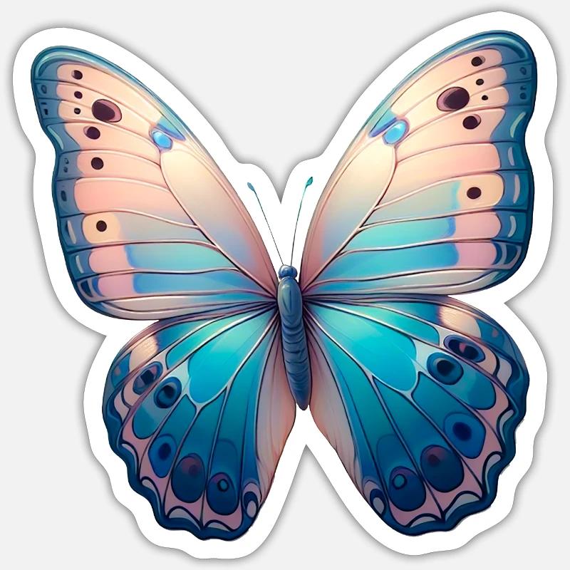 Liberté Papillon - Sticker taille S (10 x 10 cm) - blanc mat