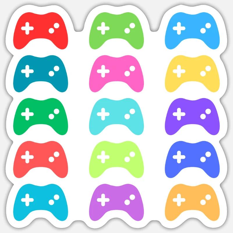 Rainbow Controllers - Multicolored - Gaming Sticker size S (10 x 10 cm)