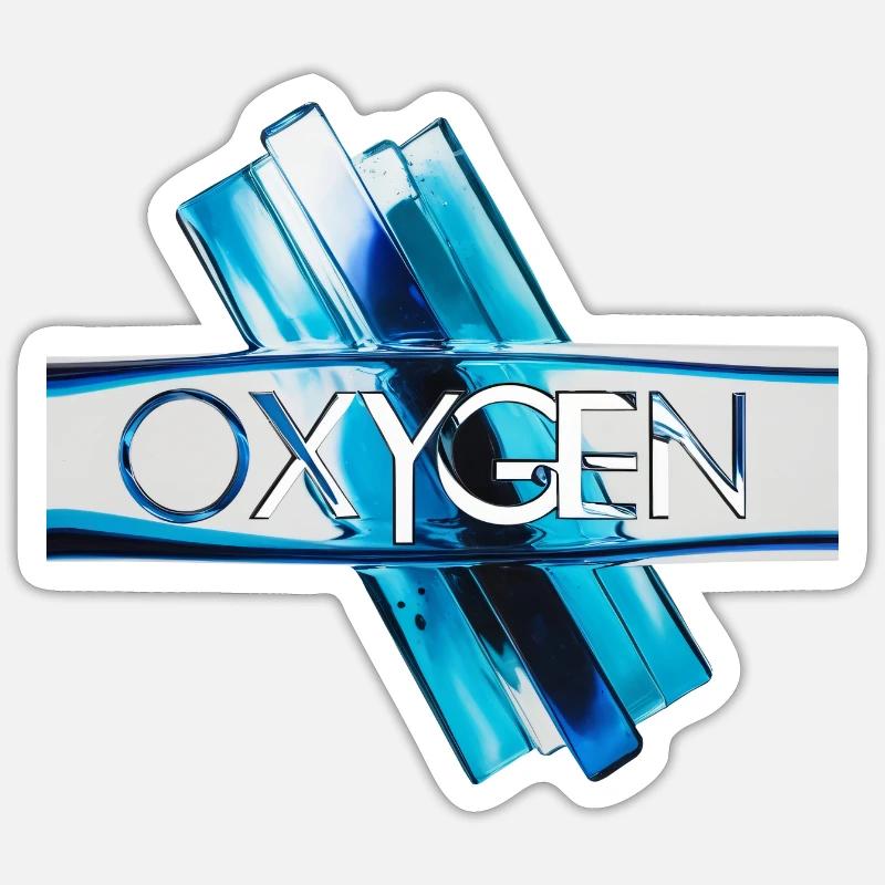 Sauerstoff - Oxygen - Sticker Größe S (10 x 10 cm) - Mattweiß