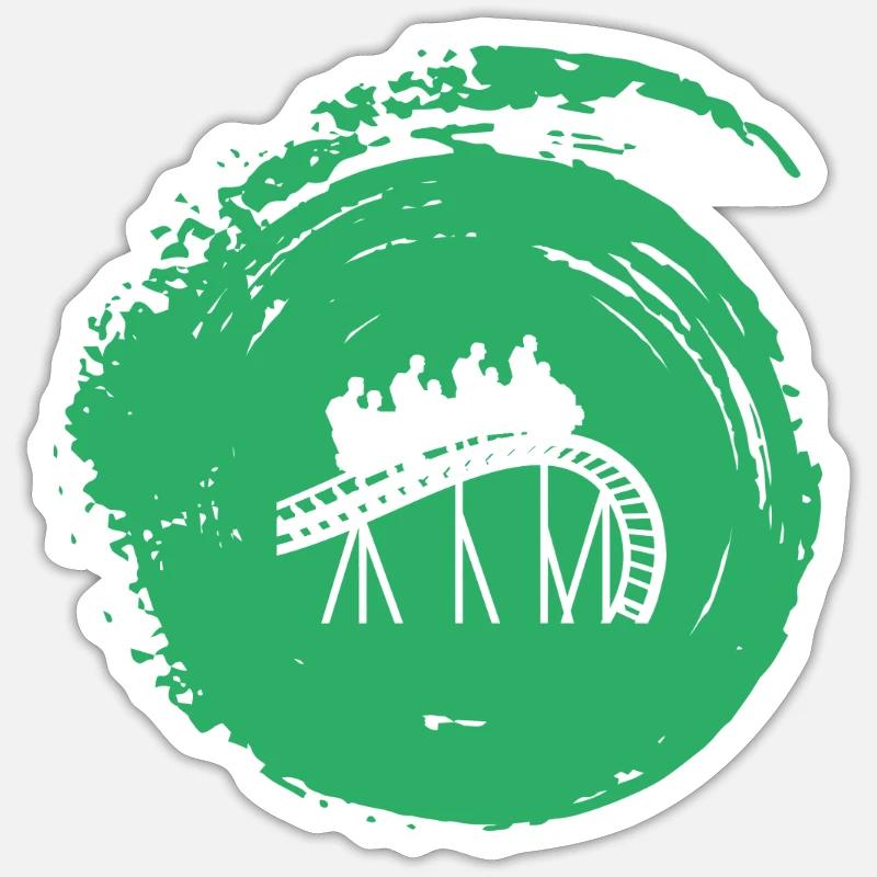 Rummel Maßkrug rollercoaster - Sticker Größe S (10 x 10 cm) - Mattweiß