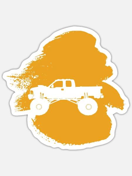 Reifen Monstertruck - Sticker Größe S (10 x 10 cm) - Mattweiß