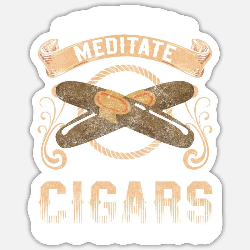 Zigarette Dampf Glimmstengel - Sticker Größe S (10 x 10 cm) - Mattweiß