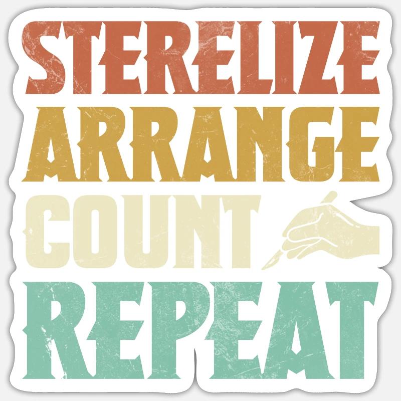 Sterilize Arrange Count Repeat Surgical Sticker size S (10 x 10 cm)