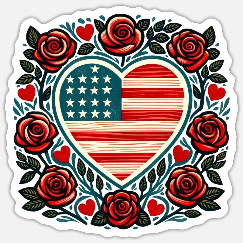 Drapeau des États-Unis Sticker taille S (10 x 10 cm)