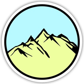 mountains mountains - Sticker size S (10 x 10 cm) - white matte - Front