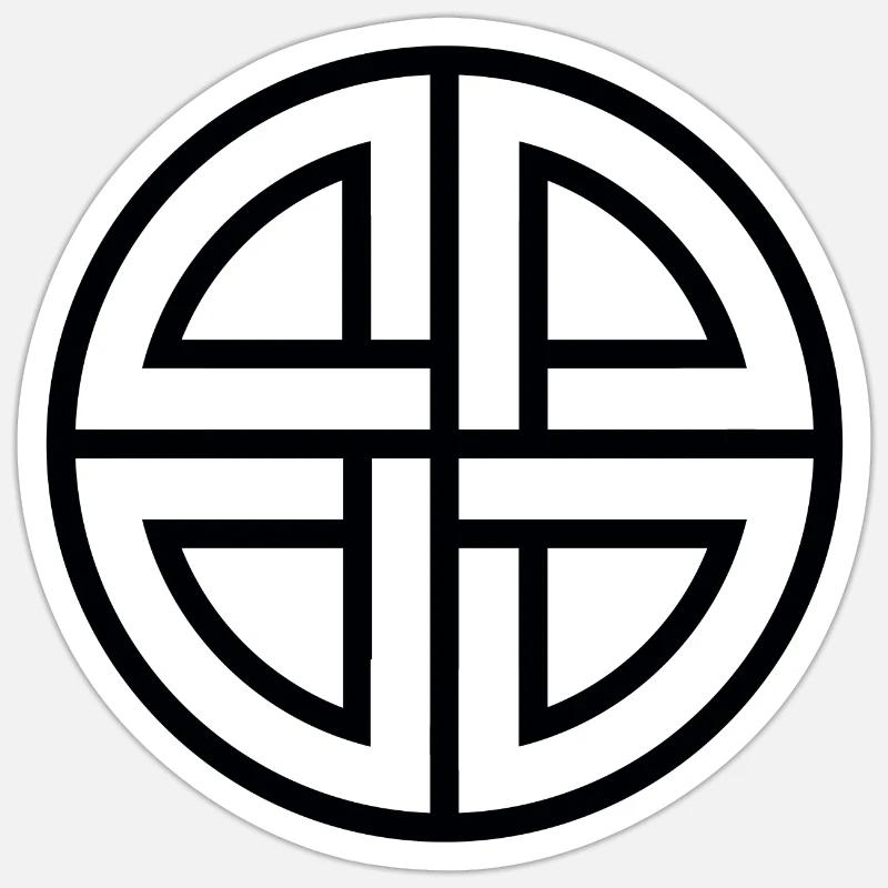 Black shield knot - Sticker size S (10 x 10 cm) - white matte