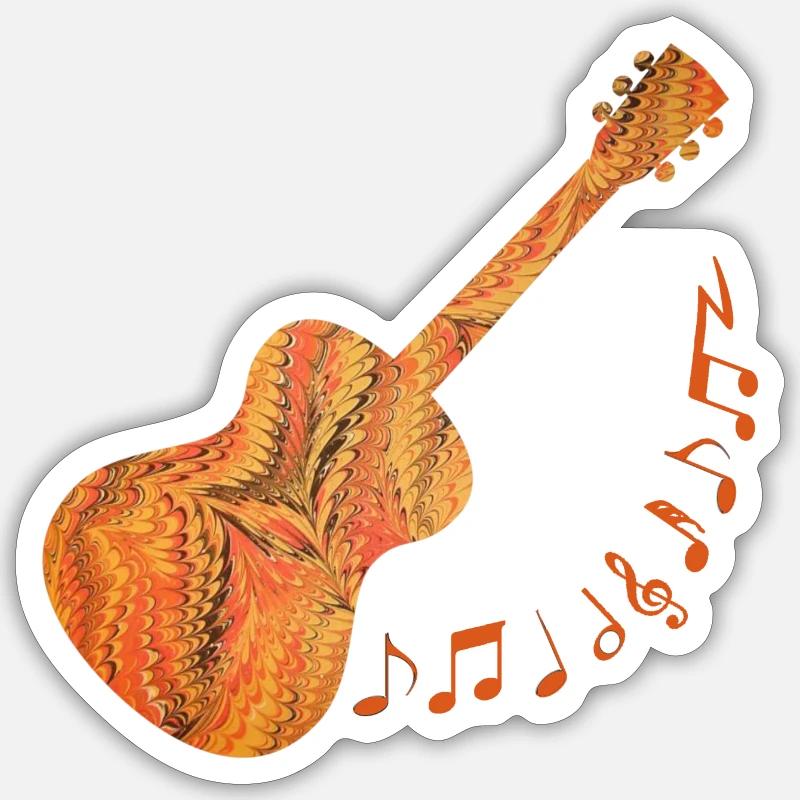 Guitare E 109 - Sticker taille S (10 x 10 cm) - blanc mat