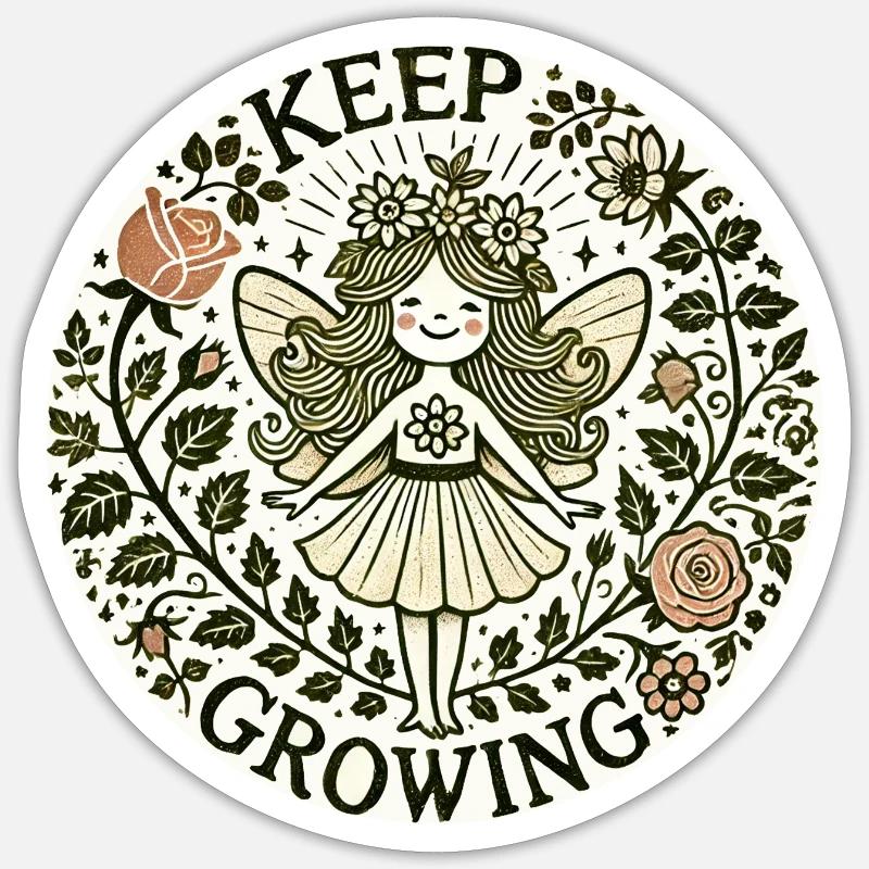 Keep Growing - Sticker size S (10 x 10 cm) - white matte