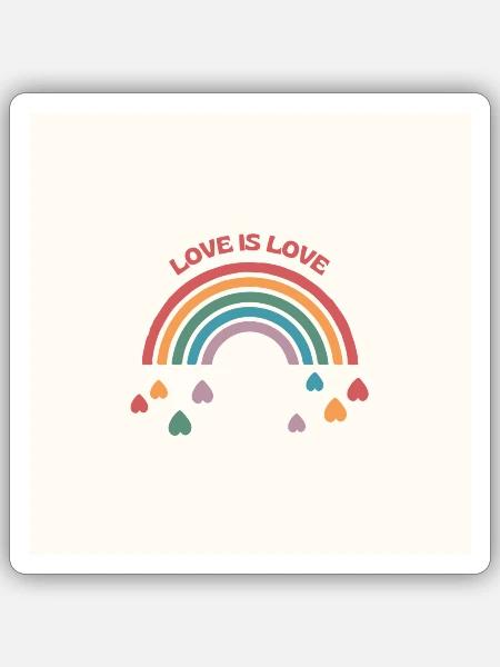 Rainbow Love - Sticker Größe S (10 x 10 cm) - Mattweiß