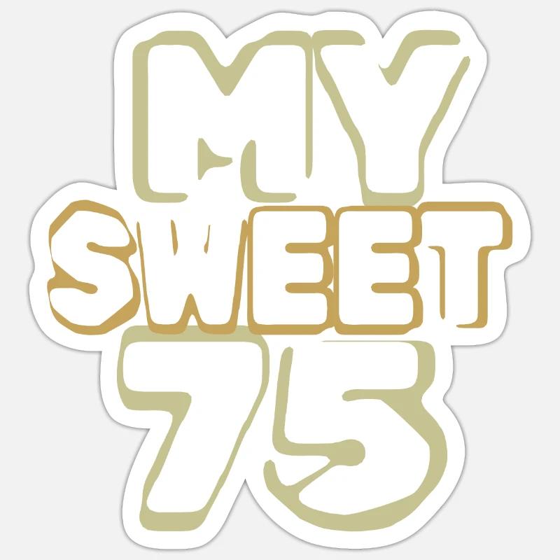 75 ans - Sticker taille S (10 x 10 cm) - blanc mat