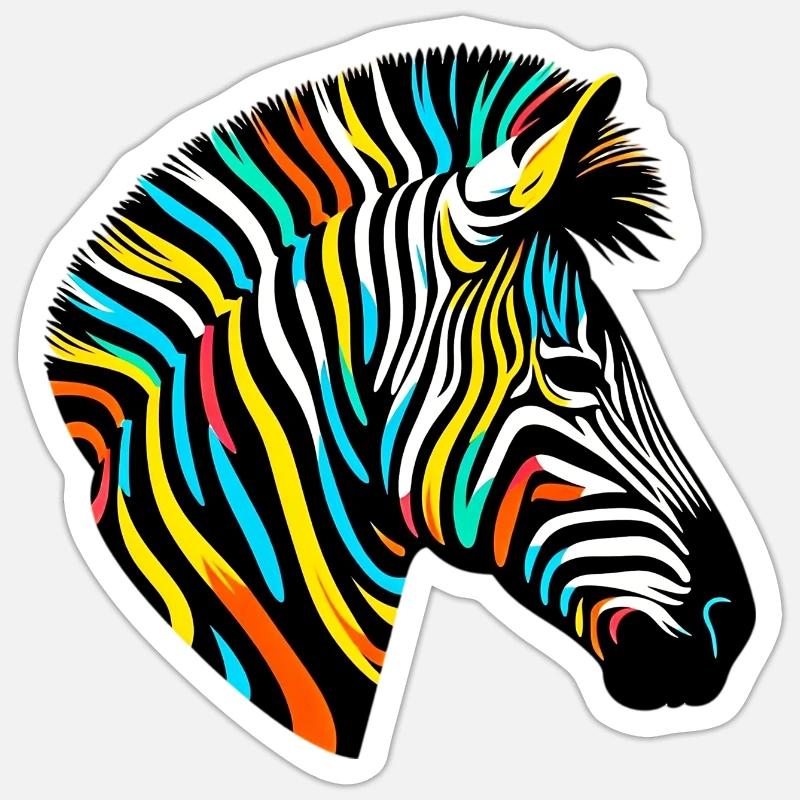 Zebra - Sticker size S (10 x 10 cm) - white matte