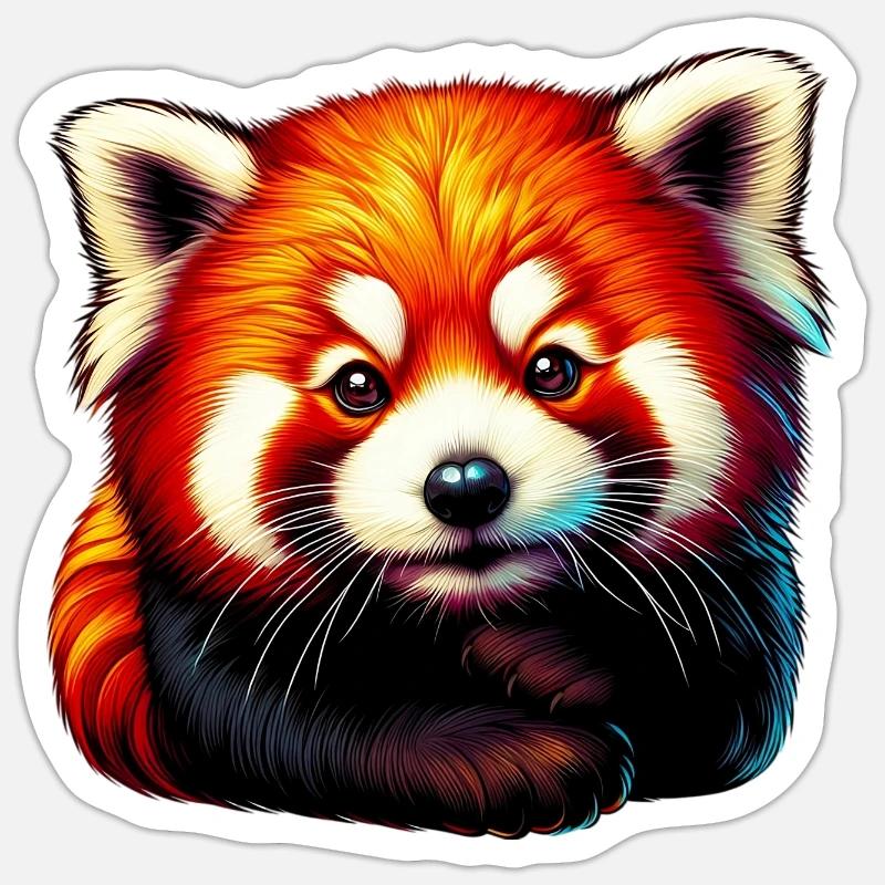 Red panda - Sticker size S (10 x 10 cm) - white matte