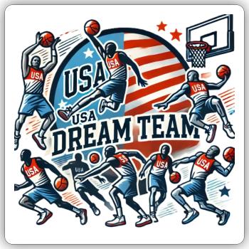 DreamTeam - Sticker Größe S (10 x 10 cm) - Mattweiß - Vorne