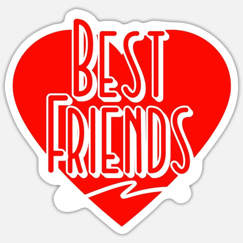 Beste Freunde - Sticker Größe S (10 x 10 cm) - Mattweiß