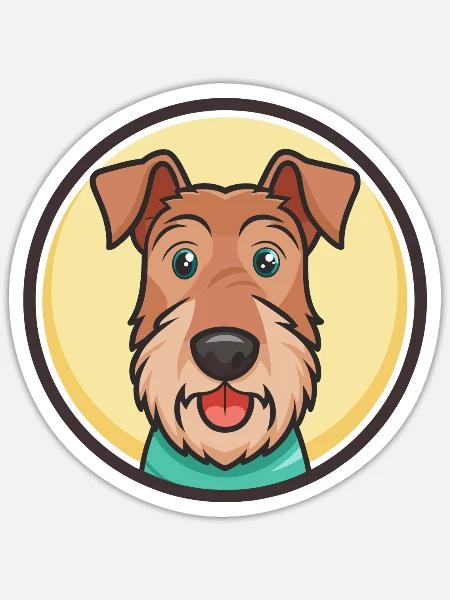 Irish Terrier Hund Rasse Cartoon Kawaii Clipart Haustier - Sticker Größe S (10 x 10 cm) - Mattweiß